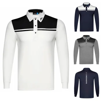 Golf, Îmbrăcăminte pentru Bărbați Respirabil și Uscare Rapida Sportive și de Agrement în aer liber Toamna de Înaltă Calitate, cu Mâneci Lungi Tricou Polo