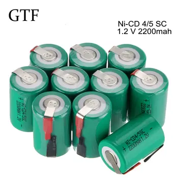 GTF 2-20pc 4/5 SC Foraj Baterii de 2200 mah 1.2 V, Sub-C Ni-CD Baterie Reîncărcabilă Pentru a Rade de Urgență Iluminat Electric Batteria