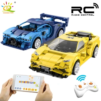 HUIQIBAO RC Programare Supercar Masina Sport Model Blocuri Campioni de Curse de Vehicule Cărămizi Jucarii Educative pentru Copii