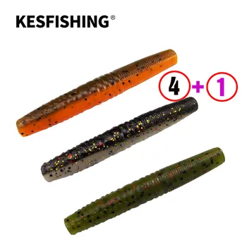 KESFISHING Pescuit Stick Worm Năluci din Plastic Moale Atrage Finețe Worm 65mm 4g Bas de Pescuit Momeli Feeder Sinking Spinner Lure
