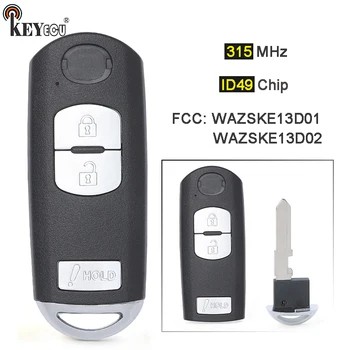 KEYECU FSK 315MHz ID49 Chip FCC: WAZSKE13D01 WAZSKE13D02 Înlocuire 3 Buton Inteligent de la Distanță Cheie Fob pentru Mazda CX-5, CX-3 viteze 3