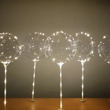 LED ballon sta 35cm Bobo balon stick decorare masă de Nuntă sau petrecere de aniversare pentru Copii strălucire consumabile Organza fire copii favoare