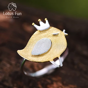 Lotus Distractiv Real Argint 925 Naturale Creative, Handmade, Designer de Bijuterii Fine Prințesă Frumoasă Pasăre Inele pentru Femei Bijoux