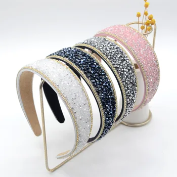Lux, stil Baroc de Cristal de Culoare banda de Susținere Accesorii de Par de Moda pentru Femei la Modă Temperament Hairband Cerc Păr Fată articole pentru acoperirea capului