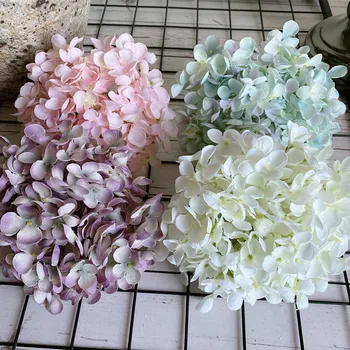 Mare bine făcut stil Nordic Hortensie capete de flori matase flori artificiale proiecte diy consumabile alb flores