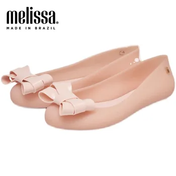 Melissa 2021 Noi Femeile Plat Sandale Brand Adult Melissa Femei Jeleu Pantofi De Plaja ShoesFemale Bow Jelly Pantofi Femei Jeleu Sandale