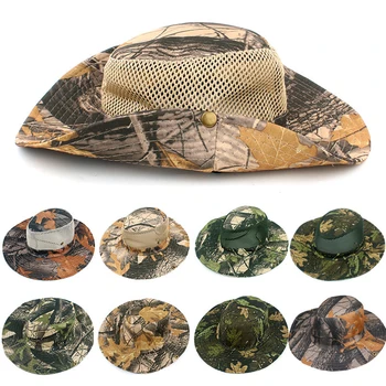Militar Camo Bucket Hat În Aer Liber, Drumeții, Pescuit, Vânătoare Pescar Cap Respirabil Windproof Boonie Hat În Aer Liber, Articole Pentru Acoperirea Capului