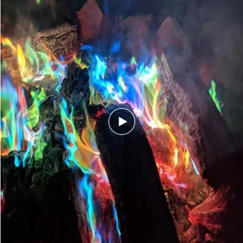 Mistic Foc Trucuri Magice Colorate Flăcări Strălucire Instrument De Partid De Culoare Jucărie De Ziua Foc Plicuri Șemineu Groapă Patio Consumabile Partid