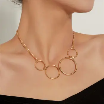 Moda Geometrice Simple Multi Inel Colier Pentru Femei Neregulate Hippie, Vintage Cercuri Pandantiv Colier Pe Gât Bijuterii Noi