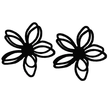 Negru Floare de Prune Dublu Fețe Stud Cercel Simplu Gol de Trei-dimensional Cercei Floare 1Pair de Înaltă Calitate coreea de Vânzare Fierbinte