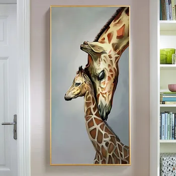 Nordic Art Animal Girafa Panza Pictura pe Perete Panza de Artă Poster și Printuri de Imagini de Perete pentru Camera de zi de Decorare Acasă