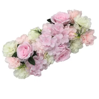 Nunta Road Flori de Mătase Trandafir Bujor Hortensie DIY Usa de Flori Rând Geam T Stația de Masa Decor de Nunta 50cm