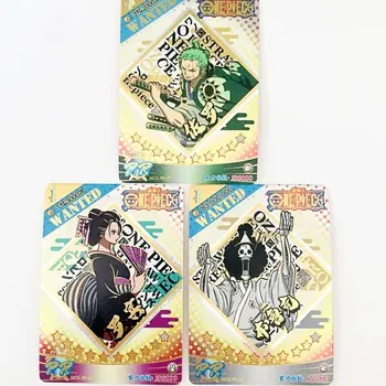 O BUCATĂ de pr costum din trei piese, Desene animate pentru colectarea flash card Roronoa Zoro BROOK personaje anime Jucărie cadou de ziua de nastere