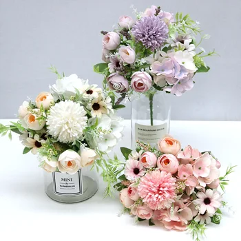 O Grămadă de Frumos Artificiale Bujor Trandafiri Flori de Matase DIY Home Garden Party de Nunta de Decorare Acasă Decore Camera de zi