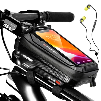 OMUL SĂLBATIC Nou Sac de Biciclete Cadru Fața de Sus a Tubului de Ciclism Sac Impermeabil 6.6 în Cazul în care Telefonul Touchscreen Sac de MTB Pachet de Accesorii pentru Biciclete