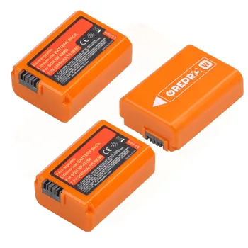 Orange NP-FW50 NP-FW50 Acumulator (2160mAh) pentru Sony Alpha a6500 a6300 a6000 a5000 a3000 NEX-3 A7 A7M2 A7R 7SM2 7M2 A33 A35 A37 A55