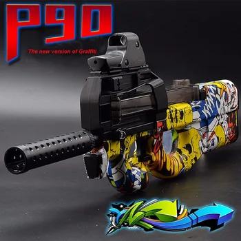 P90 Auto Electric Pistol de Jucărie Graffiti-a Ediție Live CS Atac Snipe Armă Apă Glonț Rafale de Armă în aer liber Amuzant Pistol Jucarii
