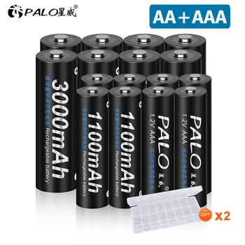 PALO 1.2 V AA Reîncărcabile AAA Baterie 1100mAh 1.2 V AAA Reîncărcabile NIMH Baterie+3000mAh AA Celule de 1.2 V Ni-MH AA 2A Baterii