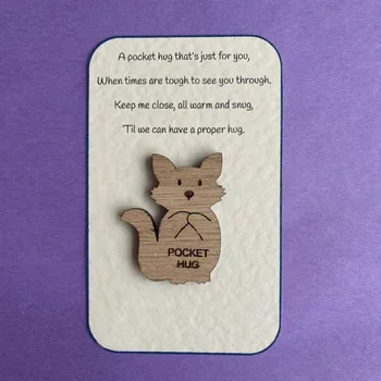 Personalizate de Buzunar Animal Îmbrățișare din Lemn Token-ul de Ziua Recunoștinței Cadou de Ziua Mamei mai Multe Forme de BRICOLAJ Home Decor Drăguț B99