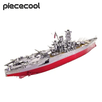 Piececool 3D Metal Puzzle Battleship Yamato Model Kituri DIY Nava Jucarii Cadou pentru Adolescenti Teaser Creier Puzzle