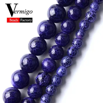 Pietre naturale Violet Spart Dungă Agate Buna Margele Pentru a Face Bijuterii, 6, 8 și 10mm Rotund Distanțier liber Margele Diy Bratari 15
