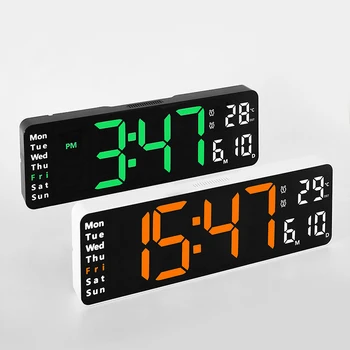 Radio cu Ceas Deșteptător inteligent Dual-Scop Ceas de Perete Digital cu LED Display Temperatura Bateriei Săptămână Timp Data Decorațiuni interioare Noi Mari