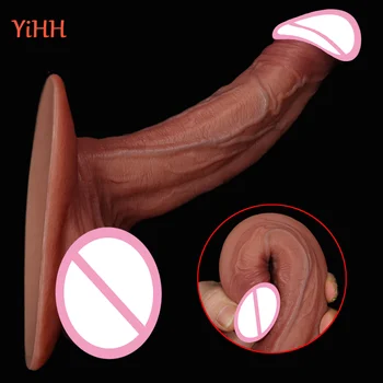 Realist Pielea Penis Artificial Penis Fals Masturbator Pentru Femei Vagin Masaj Jucarii Sexy De Femeie Vibrator Cu Ventuza Buttplug