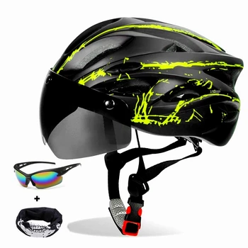 Rece Negru Ochelari de protecție, Cască de Bicicletă Ultralight Model de Casca de Biciclete de Echitatie MTB Drum de Munte cu Bicicleta Turnata Căști de Ciclism