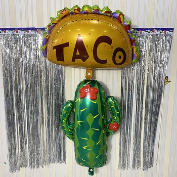 Rechin Mexican Delicatețe Tropicale Cactus TACO Film de Aluminiu Balon Tema Decoratiuni de Partid Jucărie Folie de Aluminiu Balon cu Heliu