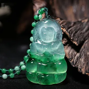 Sculptate Guanyin Pandantiv Din Jad Natural Alb Chinezesc Verde Jadeit Bodhisattva Colier Bijuterii De Moda Amuleta Om Noroc Cadouri