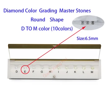 Specificațiile standard de diamant cz master și D A M Culoare albă, de formă rotundă cu laser piatra Cubic Zirconia Tester Tools