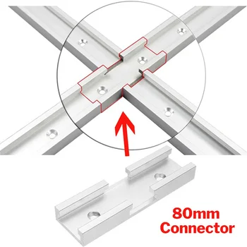 T-Track Piesa Cruce Conector de Dimensiuni Mici Puternică, Fără Oțel Inoxidabil pentru prelucrarea Lemnului 4buc Aluminiu Frumos Proiectat