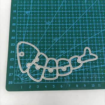 Tăiere de Metal Moare Desene animate Os de Pește Forma Model de BRICOLAJ Sabloane Scrapbooking Album Foto Relief Carte de Hârtie Decor 2021 Pumn