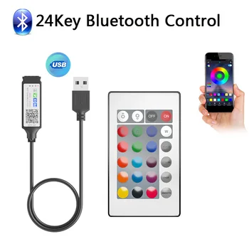 USB 5V RGB 24key 44key Control Bluetooth 3key de Control pentru 2835/5050 benzi cu LED-uri Mici RGB Controller Banda Led