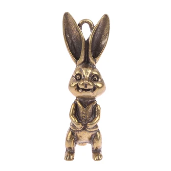 Vintage Brass Iepuri Drăguț Brelocuri Cadouri Bijuterii Pandantive Zodiac Figuri De Animale Auto Brelocuri Draperii