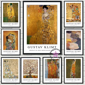 Vintage Gustav Klimt Poster Abstract Egipt Feminin Panza Pictura Print Boho Arta De Perete Imagine Nordic Cameră Decor Acasă Cuadros