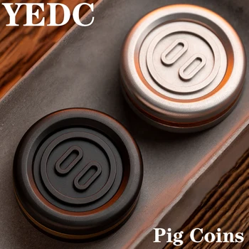 YEDC Porc Monede Haptic Monedă&Clichet de Metal Magnetic Decompresie Împinge Cursorul EDC Degetului Gyro