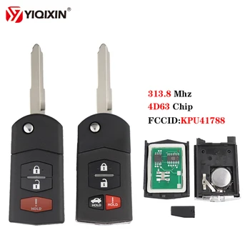 YIQIXIN 3/4 Butoane Pentru Mazda 3 5 6 CX-7 CX-9 MX-5 M6 Sedan RX-8 2005-2008 313.8 Mhz 4D63 FCCID:KPU41788 la Distanță Folip Cheie de Masina