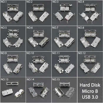 YuXi 2 buc Micro USB 3.0 de Tip B SMT 10pin de sex Feminin Soclu Conector Jack Port de Încărcare pentru Hard Disk-uri de Interfață de Date